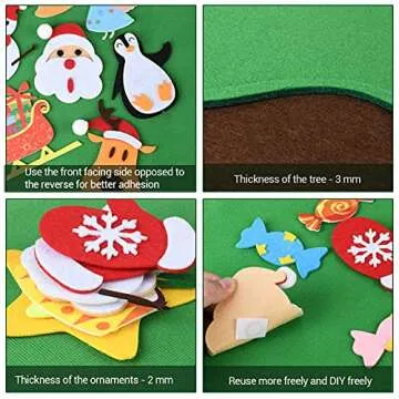 3.5 FT DIY Felt Christmas Tree with 40 Ornaments for Kids