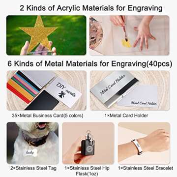 Csyidio 175 PCS Engraving Material Box for Laser Engraving