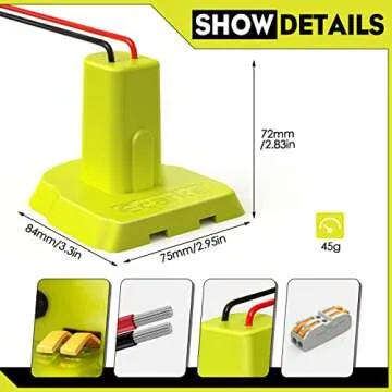 Ecarke Ryobi 18V Power Wheels Adaptor for RC Toys & Robotics