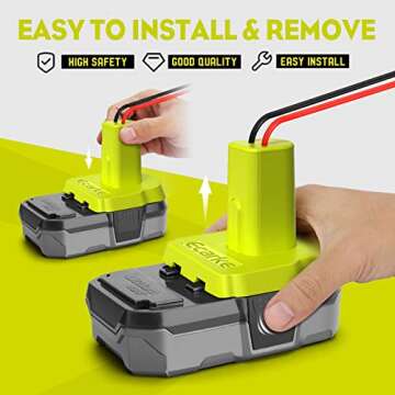 Ecarke Ryobi 18V Power Wheels Adaptor for RC Toys & Robotics