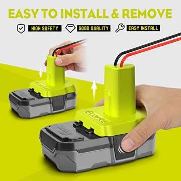 Ecarke Ryobi 18V Power Wheels Adaptor for RC Toys & Robotics