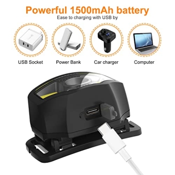 Curtsod Headlamp Rechargeable 1200 Lumen 2-Pack for All