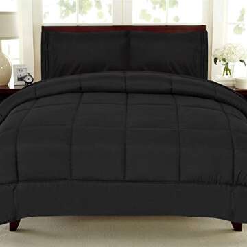 Sweet Home Collection Queen Comforter - Hypoallergenic Box Stitch Microfiber