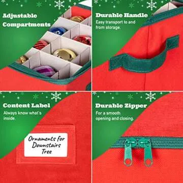 HOLDN’ STORAGE Christmas Ornament Storage Box for 64 Ornaments