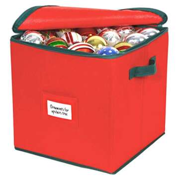 HOLDN’ STORAGE Christmas Ornament Storage Box for 64 Ornaments