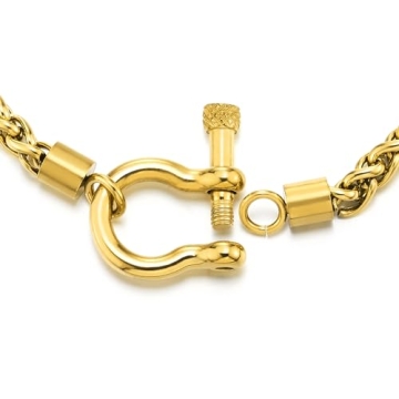 Cool Steel Wheat Chain Necklace with Screw Clasp