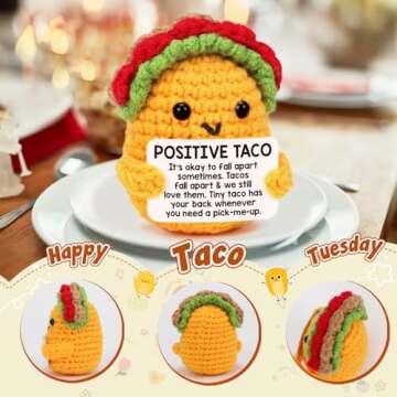 Mini Positive Crochet Taco Inspirational Gifts for All
