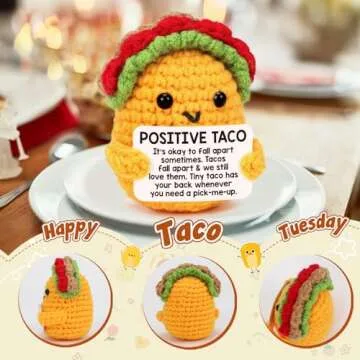 Mini Positive Crochet Taco Inspirational Gifts for All