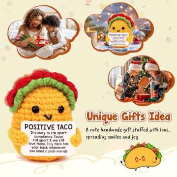 Mini Positive Crochet Taco Inspirational Gifts for All
