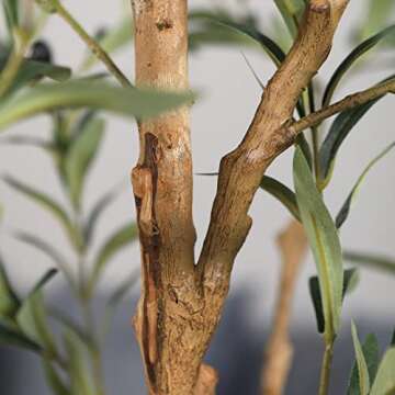 OAKRED Artificial Olive Tree, 7FT Tall Fake Silk Plants with Natural Wood Trunk Faux Potted Tree for...