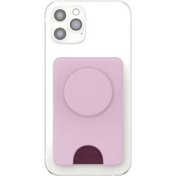 PopSockets Phone Wallet with Expanding Grip and Adapter Ring for MagSafe®, Phone Card Holder, Wireless Charging Compatible, Wallet Compatible with MagSafe® - Blush Pink