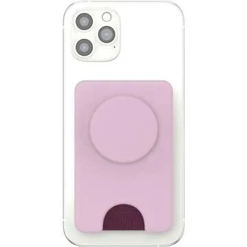 PopSockets Phone Wallet with Expanding Grip and Adapter Ring for MagSafe®, Phone Card Holder, Wireless Charging Compatible, Wallet Compatible with MagSafe® - Blush Pink