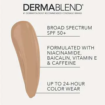 Dermablend Continuous Correctionâ„¢ Tone-Evening CC Cream Foundation SPF 50+, Full Coverage Foundation Makeup & Color Corrector, Non-Comedogenic , 1 Fl Oz (Pack of 1)