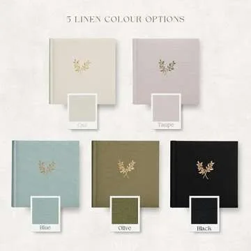 Elegant Linen Photo Album - 200 Acid-Free Pockets for 4x6 Pics - Perfect for Weddings & Gifts