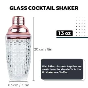 Gbuxska Glass Cocktail Shaker Set - Glass Shaker for Cocktails, Drink Shakers Cocktail and Cocktail ...