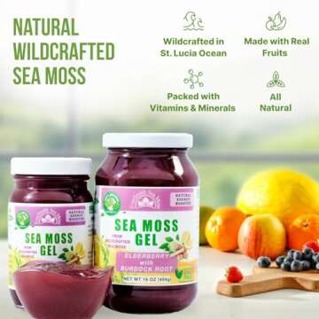 EverSmith Organics - Wildcrafted Irish Sea Moss Gel | Made in USA | Rich in Vitamins & Minerals | Sea Moss Gel Raw | Nutritional Supplement | Elderberry (16 oz)