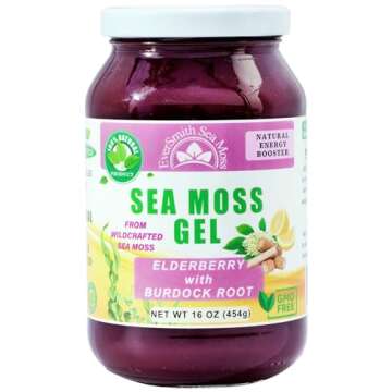 EverSmith Organics - Wildcrafted Irish Sea Moss Gel | Made in USA | Rich in Vitamins & Minerals | Sea Moss Gel Raw | Nutritional Supplement | Elderberry (16 oz)