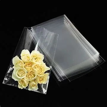 Hitele 200 Pcs 4x6 Inches Clear Flat Cello/Cellophane Treat Bags Good for Pastry,Bakery,Cookie,Candy and Dessert (transparent)