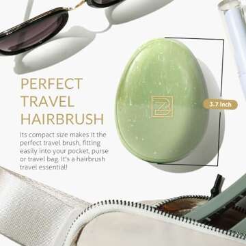 B to Z Edit Travel Brush - Mini Hair Brush for Women Teens Kids - Scalp Massager Hair Care - Small P...