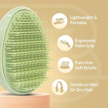 B to Z Edit Travel Brush - Mini Hair Brush for Women Teens Kids - Scalp Massager Hair Care - Small Portable Brush - Thick, Curly, Straight, Wet, Dry - Compact Detangler - Purse Essentials - Sensory