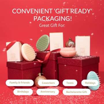 B to Z Edit Travel Brush - Mini Hair Brush for Women Teens Kids - Scalp Massager Hair Care - Small Portable Brush - Thick, Curly, Straight, Wet, Dry - Compact Detangler - Purse Essentials - Sensory