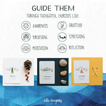 Little Renegades Mindful Kids Cards - Daytime Affirmation and Mindfulness for Kids Ages 3 and Up - Calming Corner Classroom Learning Games with Slow Breathing Exercises and Reflection - 40 Cards