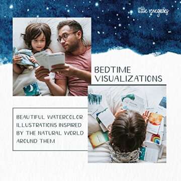 Little Renegades Mindful Kids Cards - Daytime Affirmation and Mindfulness for Kids Ages 3 and Up - Calming Corner Classroom Learning Games with Slow Breathing Exercises and Reflection - 40 Cards