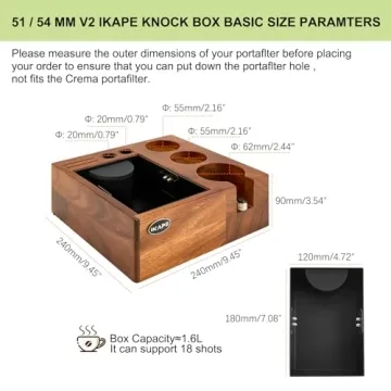 IKAPE V2 Knock Box: Elegant Espresso Coffee Organizer Box