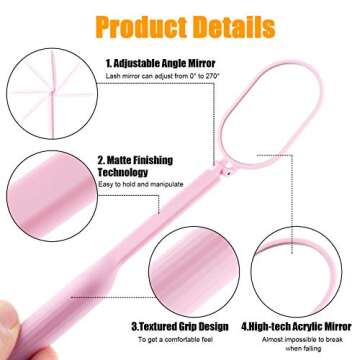Beauty Junko 1 PCS Large Lash Mirror for Eyelash Extension Supplies