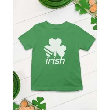 St. Patrick's Day Lucky Charm Irish Clover Shamrock Youth Kids T-Shirt Medium Green