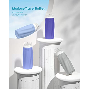 Morfone Travel Bottles 3oz TSA Approved Leakproof Silicone