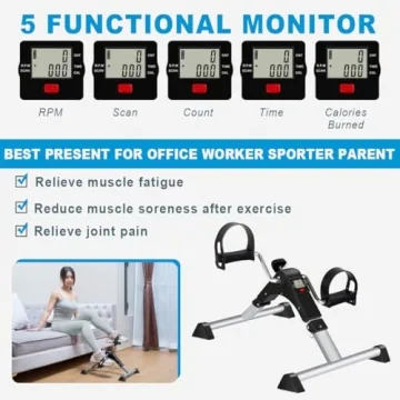 TABEKE Pedal Exerciser for Arms and Legs - Under Desk Bike