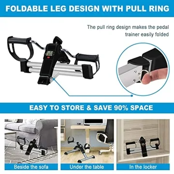 TABEKE Pedal Exerciser for Arms and Legs - Under Desk Bike