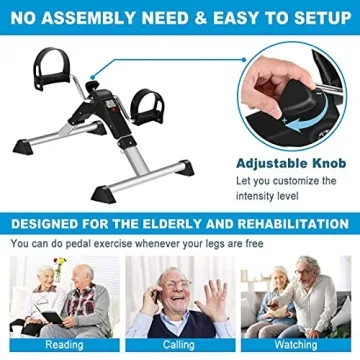 TABEKE Pedal Exerciser for Arms and Legs - Under Desk Bike