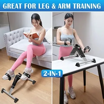 TABEKE Pedal Exerciser for Arms and Legs - Under Desk Bike