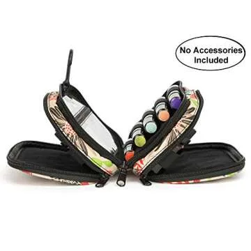 Essential Oil Storage with Clear Accessories Pocket - Essential Oil Carrying Case Holds 12 Bottle 5ml-15ml Vials and 5 Roller Bottles - Three-Layers Essential Oil Organizer Bag with Hook (Green) …