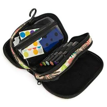 Essential Oil Storage with Clear Accessories Pocket - Essential Oil Carrying Case Holds 12 Bottle 5ml-15ml Vials and 5 Roller Bottles - Three-Layers Essential Oil Organizer Bag with Hook (Green) …