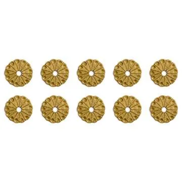 Hardware Philosophy Chrysanthemum Backplate Washer Brass Hardware 1.4 Inches- Set of 10 - Architectural, Interior Design, Doors, Furniture Cabinet Customization Hardware
