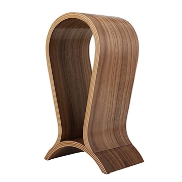 Stylish Walnut Headphone Stand for Desk Organization