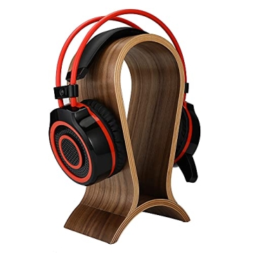 Stylish Walnut Headphone Stand for Desk Organization