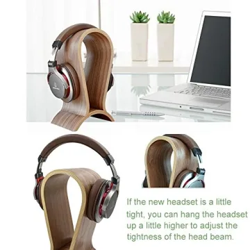 Stylish Walnut Headphone Stand for Desk Organization