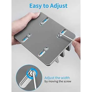 JARLINK Vertical Laptop Stand Holder, Aluminum Double Desktop Stand Holder with Adjustable Dock (Up to 17.3 inch), Fits All MacBook, Surface, Chromebook, and Gaming Laptops, Grey