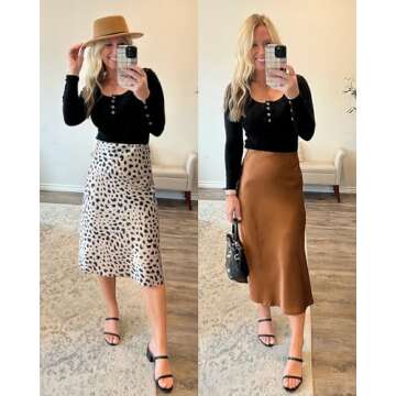 WAYMAKER Women's Henley Shirts Long Sleeve Button Down Tunic Tops Scoop Neck Ribbed Knit Slim Fitted Casual Tops Black Large