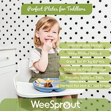 WeeSprout Suction Plates - Durable Silicone for Kids