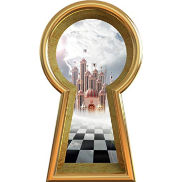 36" Keyhole 3D Wall Decal Hearts Castle Fantasy Fairy Tale Wonderland Decor Removable Peel and Stick...