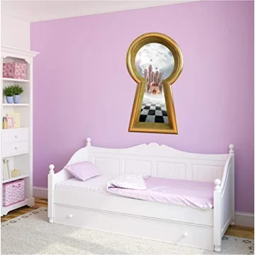 36" Keyhole 3D Wall Decal for Kids - Heart Castle Mural