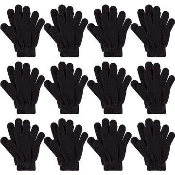 Glooarm 12 Pairs Kids Gloves - Warm, Stretchy & Cozy Winter Knit Gloves