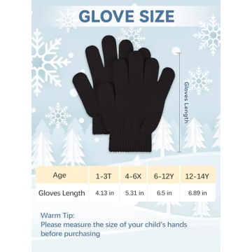Glooarm 12 Pairs Kids Winter Gloves - Knit & Warm