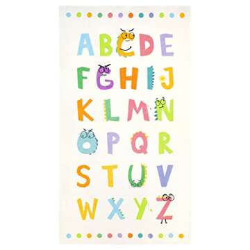 Topotdor Alphabet Kids Rug,Colorful Educational ABC Nursery Rug Ultra Soft Washable Rainbow Rugs for Bedroom Playroom Classroom,40"x70"