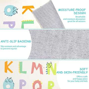 Topotdor Alphabet Kids Rug,Colorful Educational ABC Nursery Rug Ultra Soft Washable Rainbow Rugs for Bedroom Playroom Classroom,40"x70"